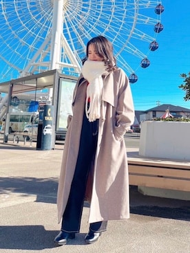 「AS KNOW AS plus（アズノゥアズプラス）のアイテム（ステンカラーコート）」を使った、AS KNOW AS plus/アズノゥアズプラスさん（レディース・158cm）の冬コーディネート