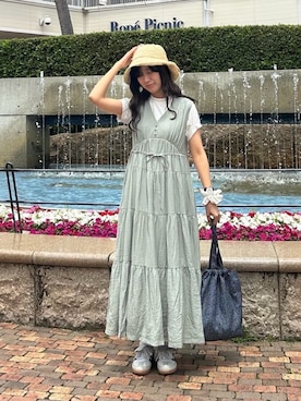 「AS KNOW AS plus（アズノゥアズプラス）のアイテム（ワンピース/ドレス）」を使った、AS KNOW AS plus/アズノゥアズプラスさん（レディース・158cm）の夏コーディネート