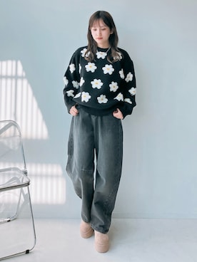 「AS KNOW AS plus（アズノゥアズプラス）の厚底ショートムートンブーツ（ブーツ）」を使った、AS KNOW AS plus/アズノゥアズプラスさん（レディース・158cm）の秋コーディネート