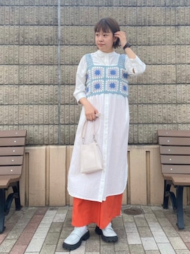 「AS KNOW AS plus（アズノゥアズプラス）のアイテム（ローファー）」を使った、AS KNOW AS plus/アズノゥアズプラスさん（レディース・158cm）の夏コーディネート