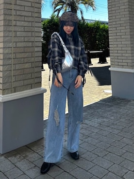 「AS KNOW AS plus（アズノゥアズプラス）のアイテム（キャップ）」を使った、AS KNOW AS plus/アズノゥアズプラスさん（レディース・158cm）の秋コーディネート