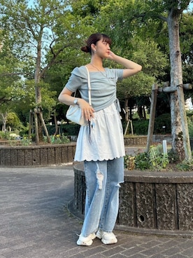 「アイテム（キーホルダー）」を使った、AS KNOW AS plus/アズノゥアズプラスさん（レディース・158cm）の夏コーディネート