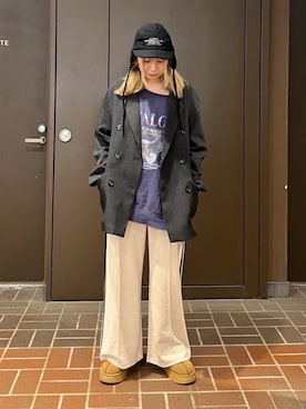 「AS KNOW AS plus（アズノゥアズプラス）のアイテム（キャップ）」を使った、AS KNOW AS plus/アズノゥアズプラスさん（レディース・158cm）の冬コーディネート