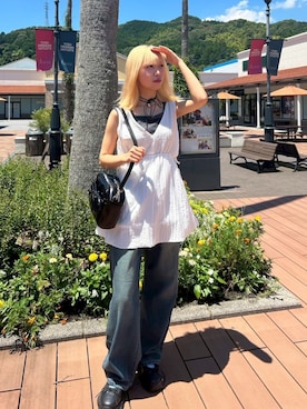 「アイテム（チュニック）」を使った、AS KNOW AS plus/アズノゥアズプラスさん（レディース・158cm）の夏コーディネート