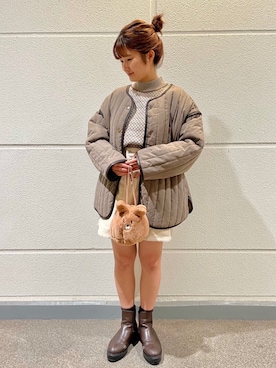 「AS KNOW AS plus（アズノゥアズプラス）のアイテム（ノーカラージャケット）」を使った、AS KNOW AS plus/アズノゥアズプラスさん（レディース・158cm）の秋コーディネート