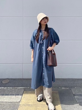 「AS KNOW AS plus（アズノゥアズプラス）のアイテム（帽子）」を使った、AS KNOW AS plus/アズノゥアズプラスさん（レディース・158cm）の夏コーディネート