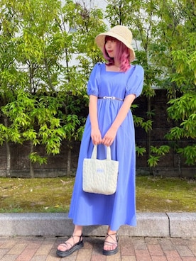 「AS KNOW AS plus（アズノゥアズプラス）のアイテム（帽子）」を使った、AS KNOW AS plus/アズノゥアズプラスさん（レディース・158cm）の夏コーディネート