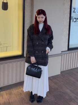 「アイテム（ピーコート）」を使った、AS KNOW AS plus/アズノゥアズプラスさん（レディース・158cm）の秋コーディネート