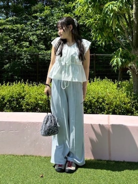 「AS KNOW AS plus（アズノゥアズプラス）のアイテム（シャツ/ブラウス）」を使った、AS KNOW AS plus/アズノゥアズプラスさん（レディース・158cm）の夏コーディネート