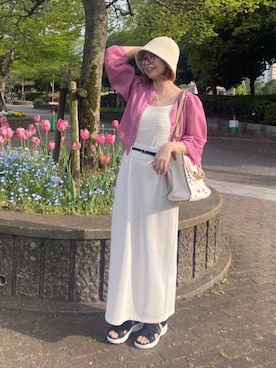 「AS KNOW AS plus（アズノゥアズプラス）のアイテム（帽子）」を使った、AS KNOW AS plus/アズノゥアズプラスさん（レディース・158cm）の春コーディネート