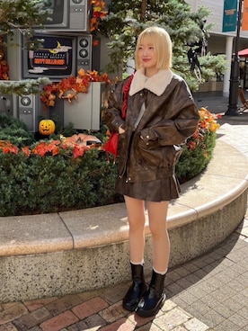 「AS KNOW AS plus（アズノゥアズプラス）のアイテム（ブルゾン）」を使った、AS KNOW AS plus/アズノゥアズプラスさん（レディース・158cm）の秋コーディネート