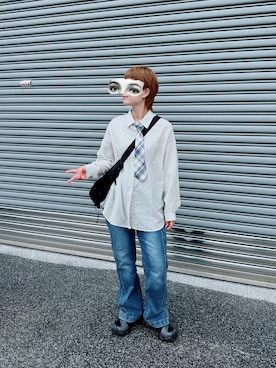「no brand（ノーブランド）のアイテム（スニーカー、ブラック系）」を使った、Fさん（レディース・158cm）の春コーディネート