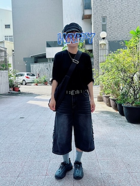 「FILA（フィラ）のアイテム（スニーカー、グレー系）」を使った、Fさん（レディース・158cm）の春コーディネート