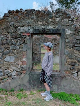 「Kappa（カッパ）のアイテム」を使った、Fさん（レディース・158cm）の春コーディネート