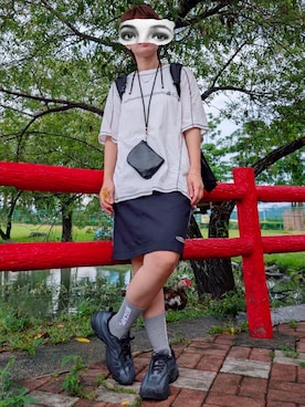 「FILA（フィラ）のアイテム（スニーカー）」を使った、Fさん（レディース・158cm）の夏コーディネート