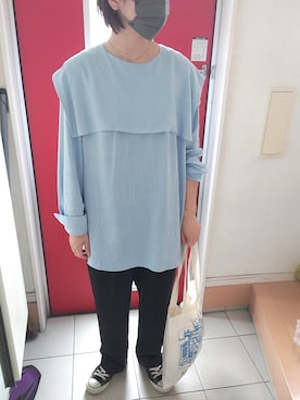 「H&M（エイチ・アンド・エム）のアイテム（シャツ/ブラウス）」を使った、sayaさん（レディース・167cm）の夏コーディネート