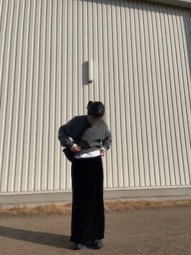 「しまむら（シマムラ）のアイテム（スカート、ブラック系）」を使った、*ponyo*さん（レディース・153cm）の冬コーディネート