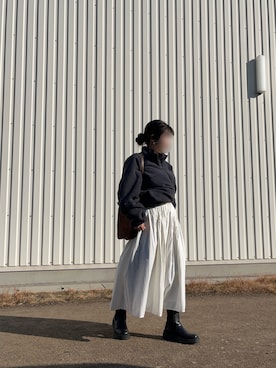 「UNIQLO（ユニクロ）のアイテム（その他アウター、グレー系）」を使った、*ponyo*さん（レディース・153cm）の冬コーディネート