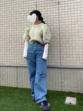 「ハンドメイドニット」｜*ponyo*さん（レディース・153cm）の冬コーディネート