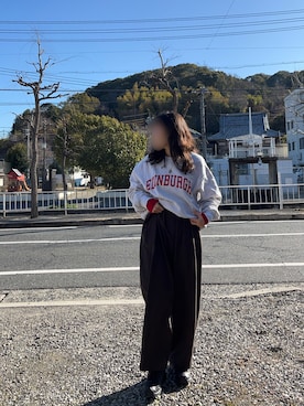 「coca（coca）（コカ）のアイテム（スウェット、グレー系）」を使った、*ponyo*さん（レディース・153cm）の春コーディネート