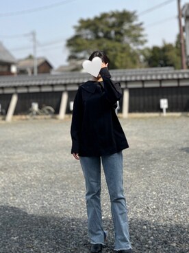 「DISCOAT（ディスコート）のアイテム（デニムパンツ）」を使った、*ponyo*さん（レディース・153cm）の春コーディネート