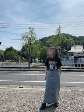 「アイテム（デニムスカート）」を使った、*ponyo*さん（レディース・153cm）の夏コーディネート