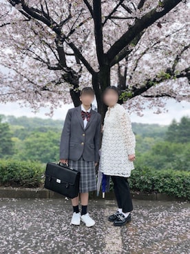 「ZARA（ザラ）のアイテム（ワンピース、ホワイト系）」を使った、*ponyo*さん（レディース・153cm）の春コーディネート