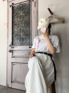 「select MOCA by son（セレクトモカバイソン）のアイテム（パンツ）」を使った、*ponyo*さん（レディース・153cm）の夏コーディネート