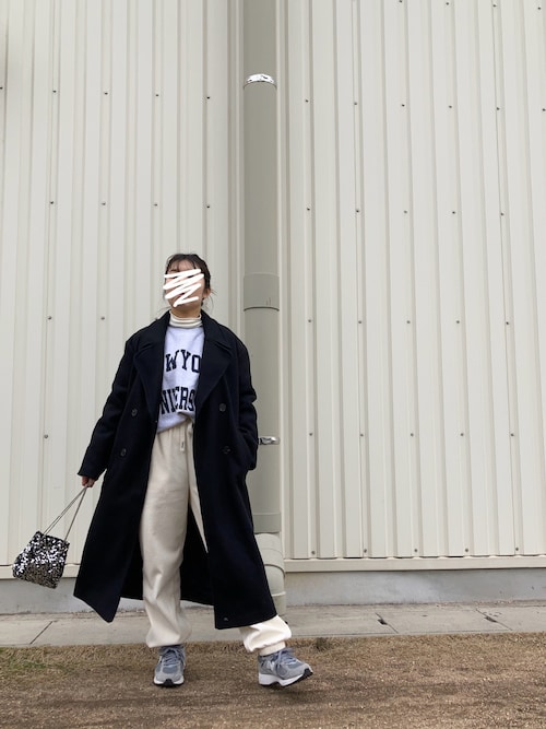 ZARAのステンカラーコート（ブラック系）を使ったレディース人気