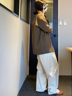 「AMELY（エミリー）のアイテム（スラックス）」を使った、*ponyo*さん（レディース・153cm）の春コーディネート