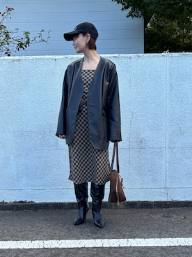 「アイテム（ワンピース/ドレス）」を使った、hoho𓆸さん（レディース・154cm・40代）の秋コーディネート