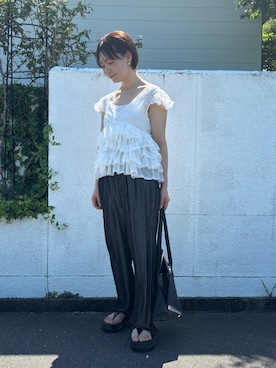 「アイテム（サンダル）」を使った、hoho𓆸さん（レディース・154cm・40代）の夏コーディネート