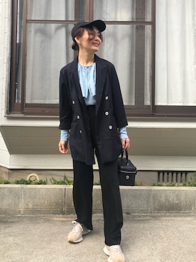 「アイテム（ブルゾン）」を使った、hoho𓆸さん（レディース・154cm・40代）の春コーディネート