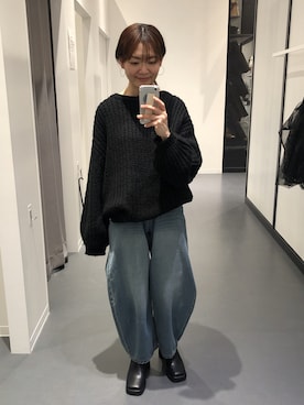 「LAKOLE（ラコレ）のアイテム（パンツ）」を使った、hoho𓆸さん（レディース・154cm）の冬コーディネート