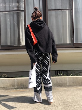 「LAROUTE（ラルート）のアイテム」を使った、hoho𓆸さん（レディース・154cm）の春コーディネート