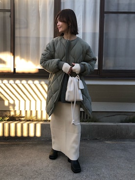 「アイテム（ブルゾン）」を使った、hoho𓆸さん（レディース・154cm・40代）の冬コーディネート