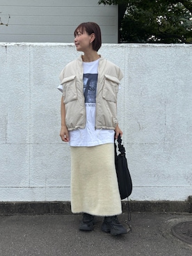 「アイテム（スカート）」を使った、hoho𓆸さん（レディース・154cm・40代）の秋コーディネート