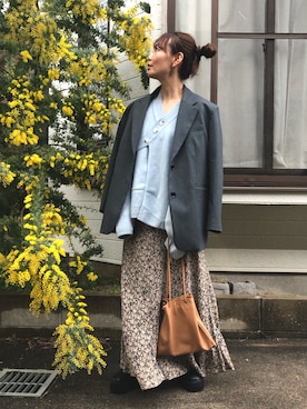 「AZUL by moussy（アズールバイマウジー）のアイテム」を使った、hoho𓆸さん（レディース・154cm）の冬コーディネート