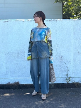 「ADAM ET ROPE'（アダムエロペ）のアイテム（サンダル）」を使った、hoho𓆸さん（レディース・154cm）の秋コーディネート