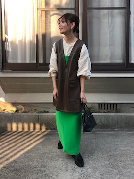 「アイテム（ワンピース/ドレス）」を使った、hoho𓆸さん（レディース・154cm・40代）の秋コーディネート