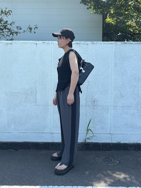 「アイテム（ショルダーバッグ）」を使った、hoho𓆸さん（レディース・154cm・40代）の夏コーディネート