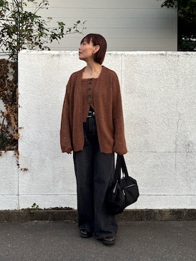 「アイテム（ニット/セーター）」を使った、hoho𓆸さん（レディース・154cm・40代）の秋コーディネート