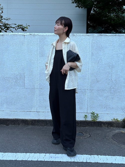新品タグ付き【LA PEAU DE GEM】2タックベアサロペット LA PEAU DE GEM（ラポドゥジェム）の「【LA PEAU DE GEM】2