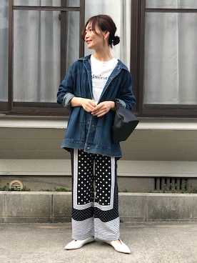 「LAROUTE（ラルート）のアイテム」を使った、hoho𓆸さん（レディース・154cm）の春コーディネート