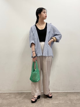 「NOFALL（ノーフォール）のアイテム」を使った、𝙣𝙖𝙩𝙨𝙪𝙘𝙤さん（レディース・158cm）の夏コーディネート