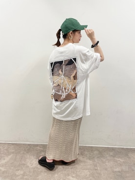 「透かし編みニット」｜𝙣𝙖𝙩𝙨𝙪𝙘𝙤さん（レディース・158cm）の夏コーディネート