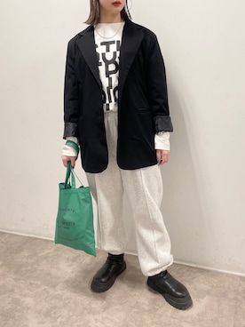 「ブーツイン」｜「アイテム（その他）」を使った、𝙣𝙖𝙩𝙨𝙪𝙘𝙤さん（レディース・158cm）の春コーディネート