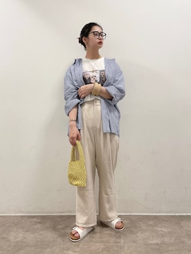 「NOFALL（ノーフォール）のアイテム」を使った、𝙣𝙖𝙩𝙨𝙪𝙘𝙤さん（レディース・158cm）の夏コーディネート