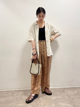 「NOFALL（ノーフォール）のアイテム」を使った、𝙣𝙖𝙩𝙨𝙪𝙘𝙤さん（レディース・158cm）の夏コーディネート