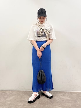 「NOFALL（ノーフォール）のアイテム」を使った、𝙣𝙖𝙩𝙨𝙪𝙘𝙤さん（レディース・158cm）の夏コーディネート